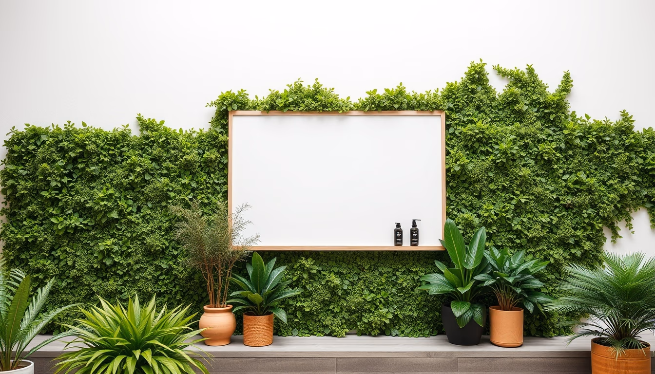 green wall building in editorial style