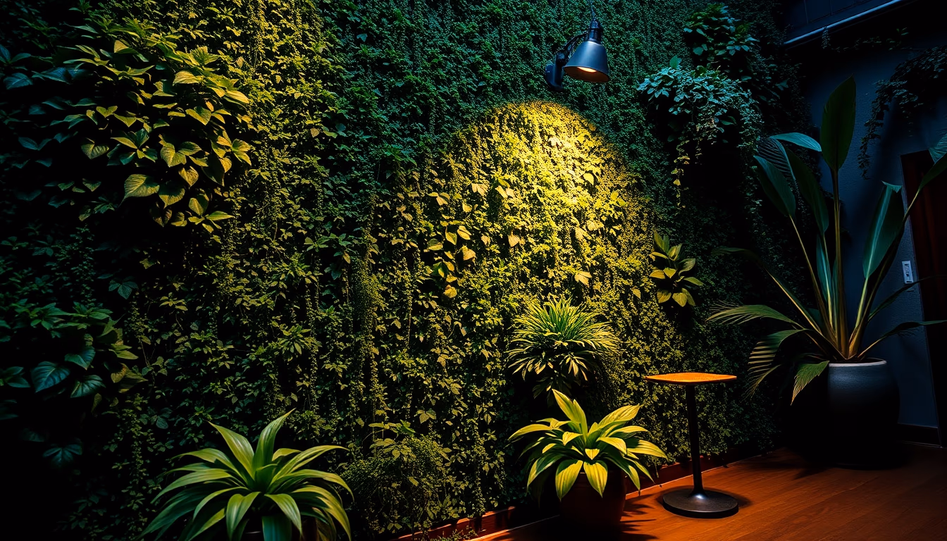 green wall building in editorial style