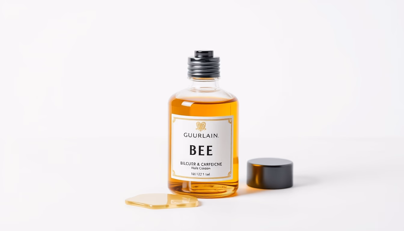 guerlain bee bottle in editorial style