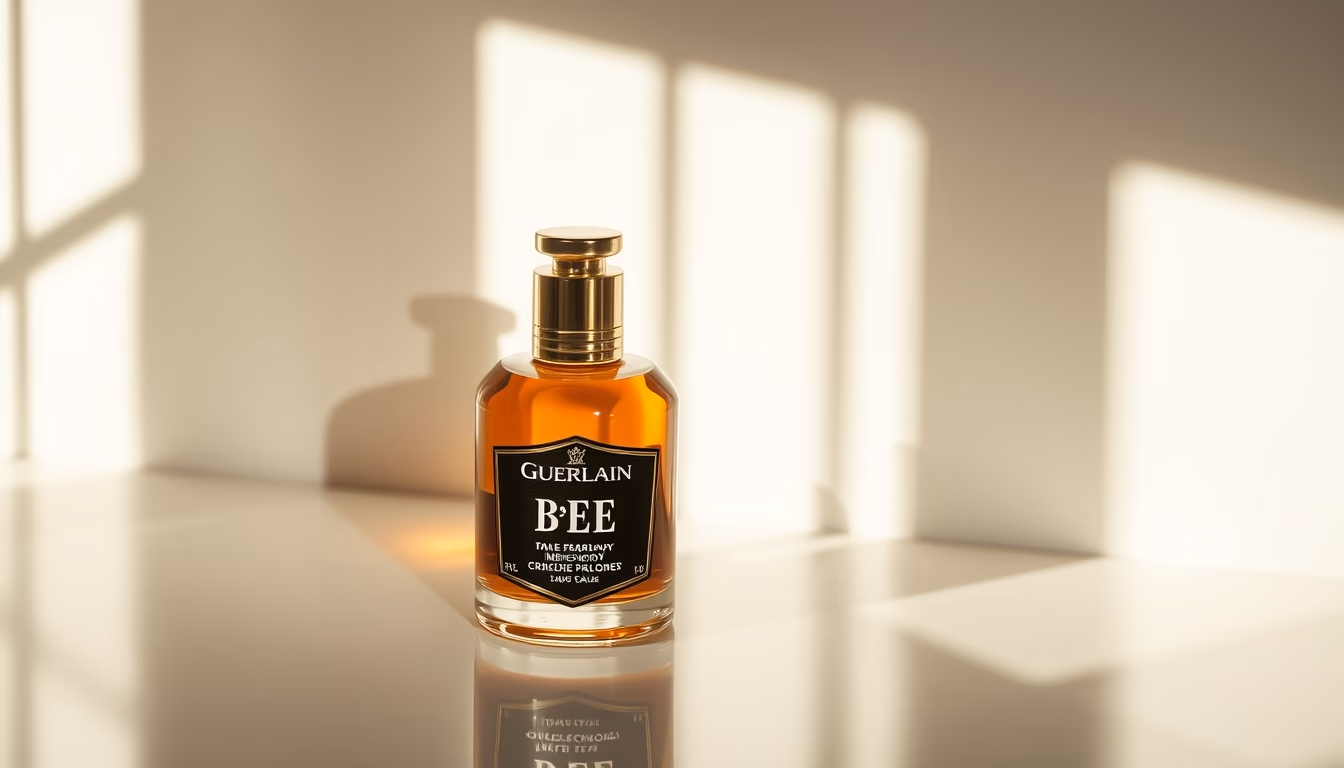 guerlain bee bottle in editorial style