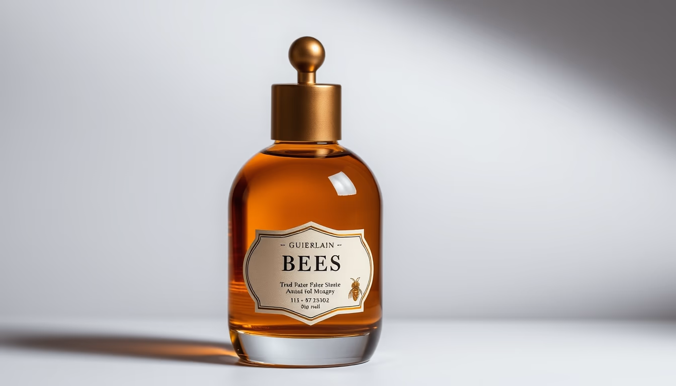guerlain bee bottle in editorial style