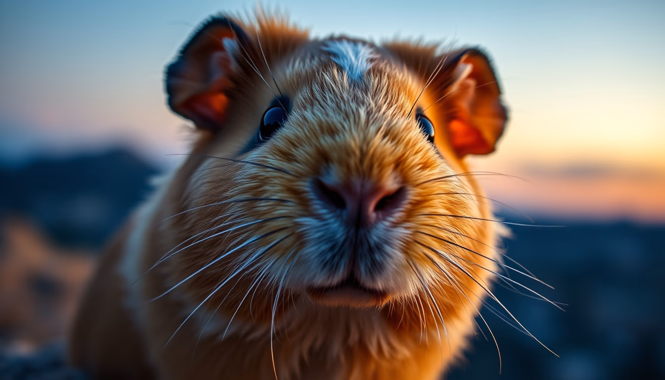 guinea pig portrait in editorial style