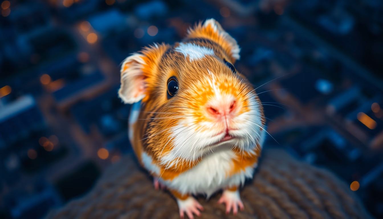 guinea pig portrait in editorial style