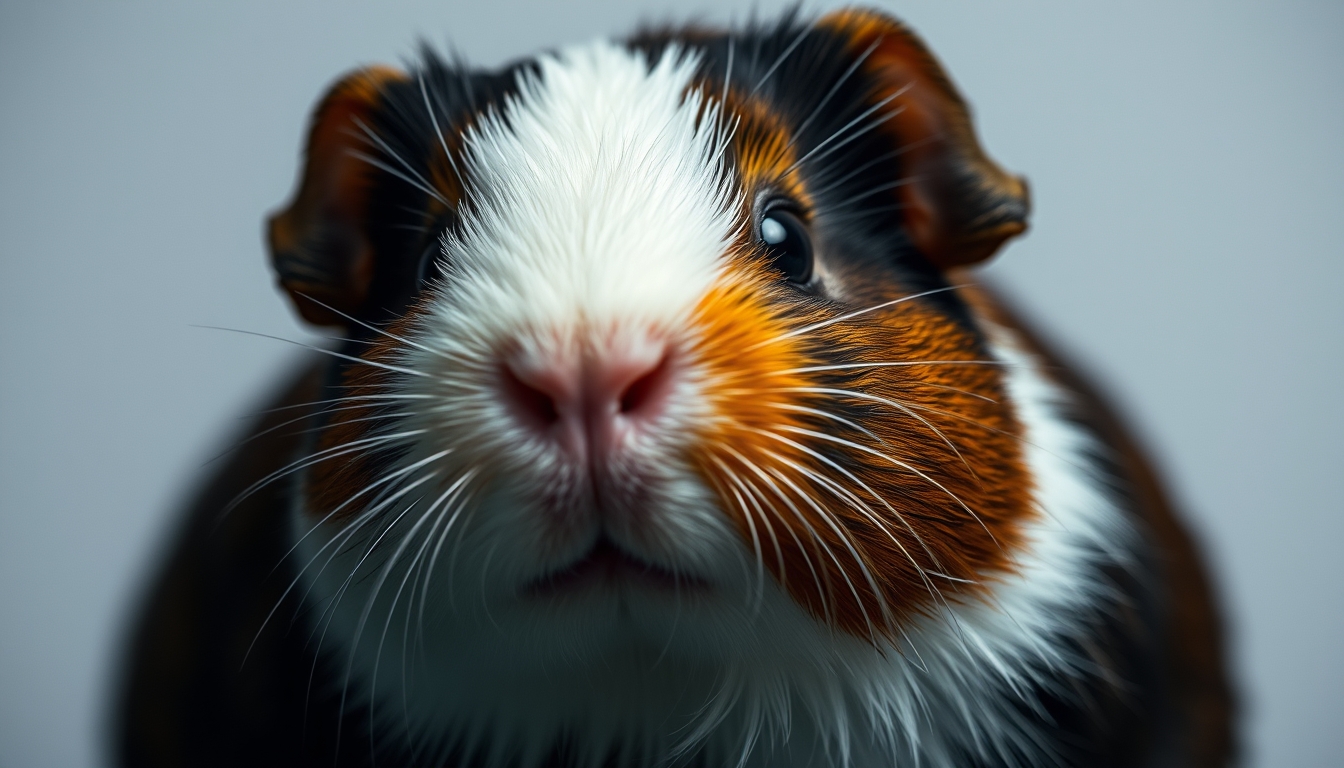 guinea pig portrait in editorial style