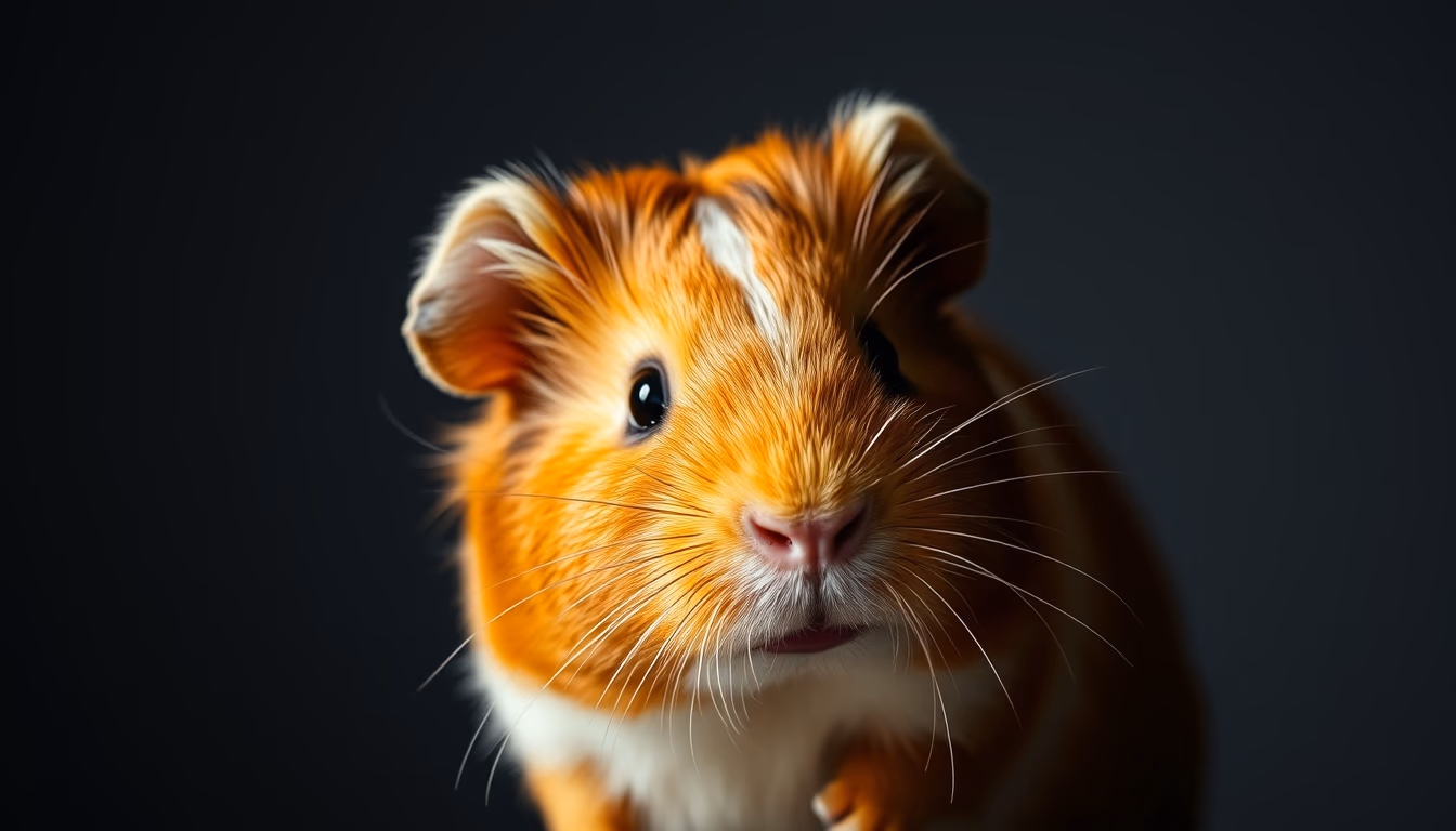 guinea pig portrait in editorial style