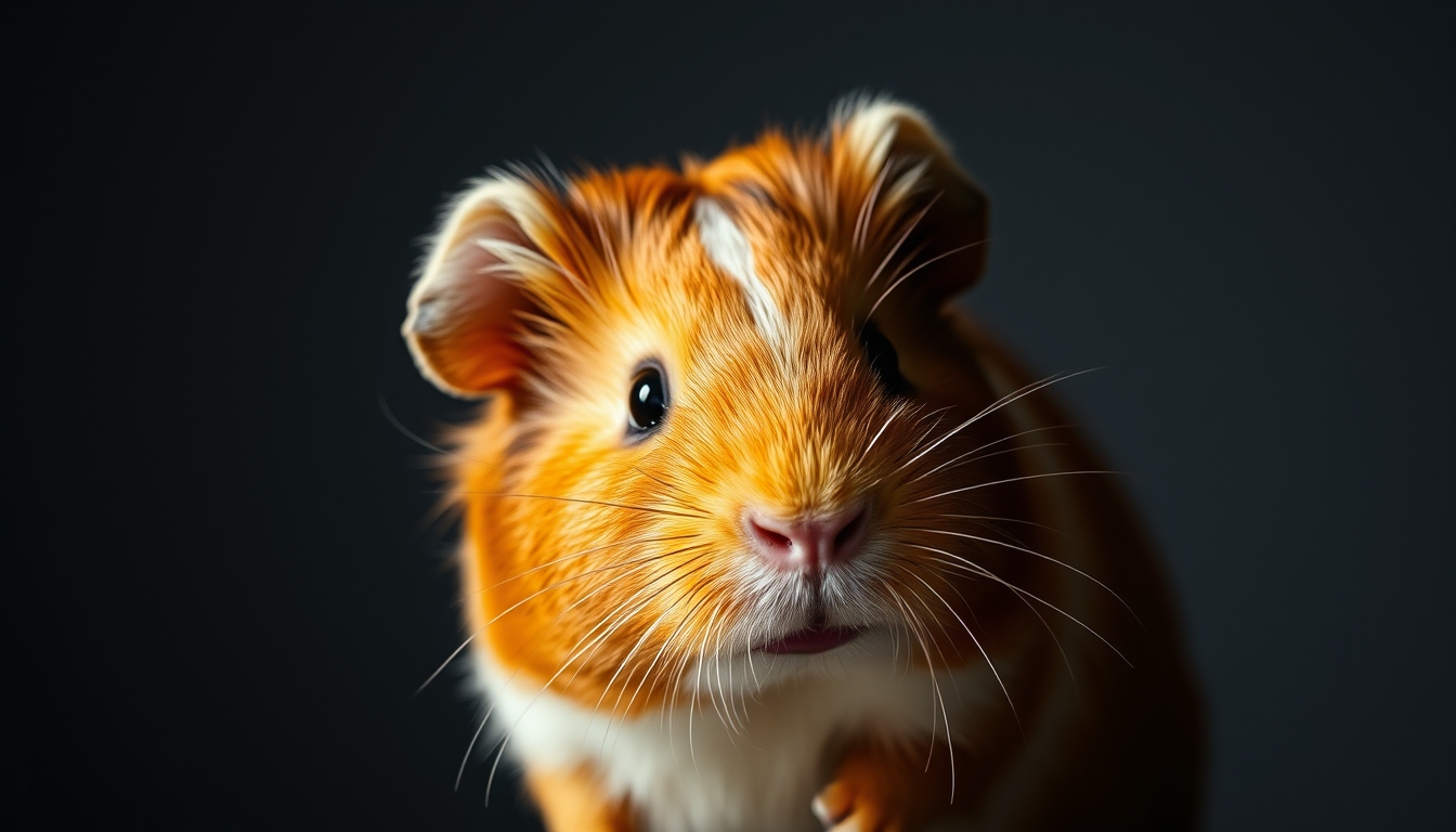 guinea pig portrait in editorial style