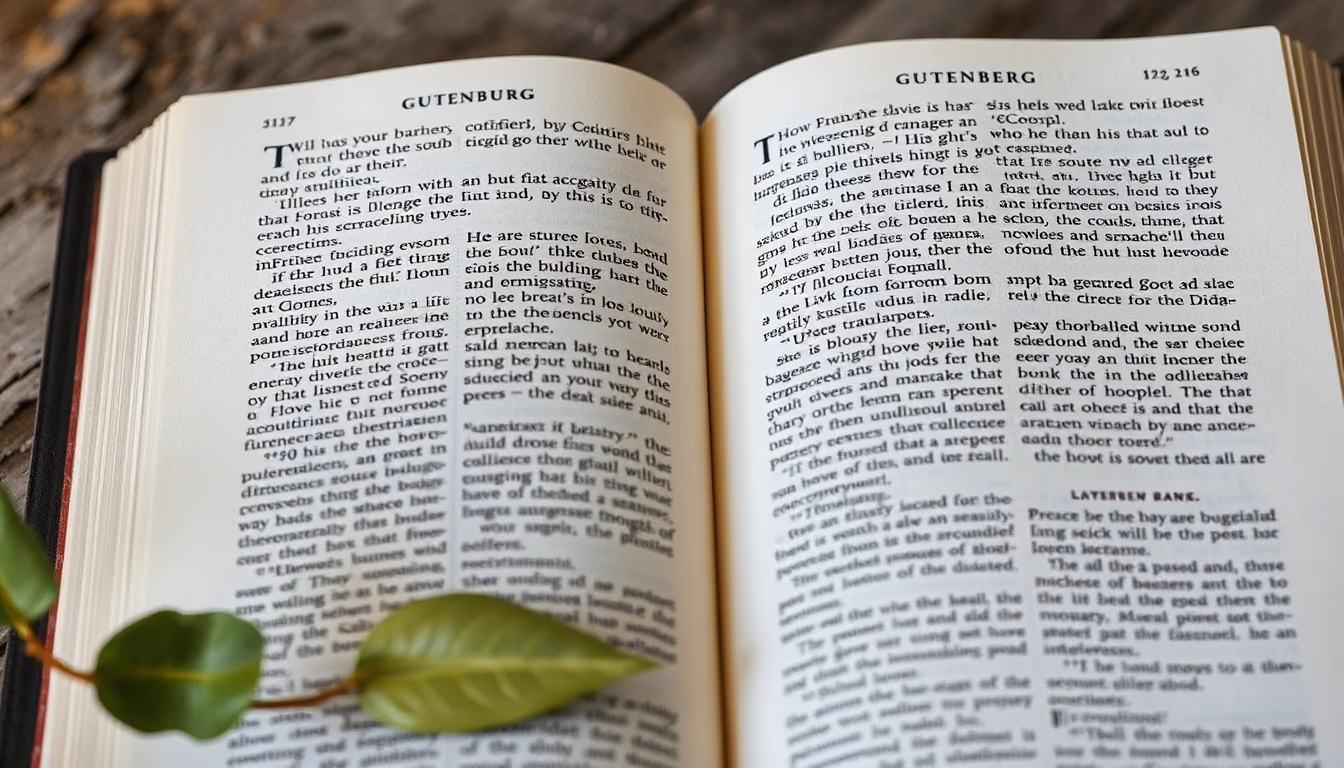 gutenberg bible page in editorial style