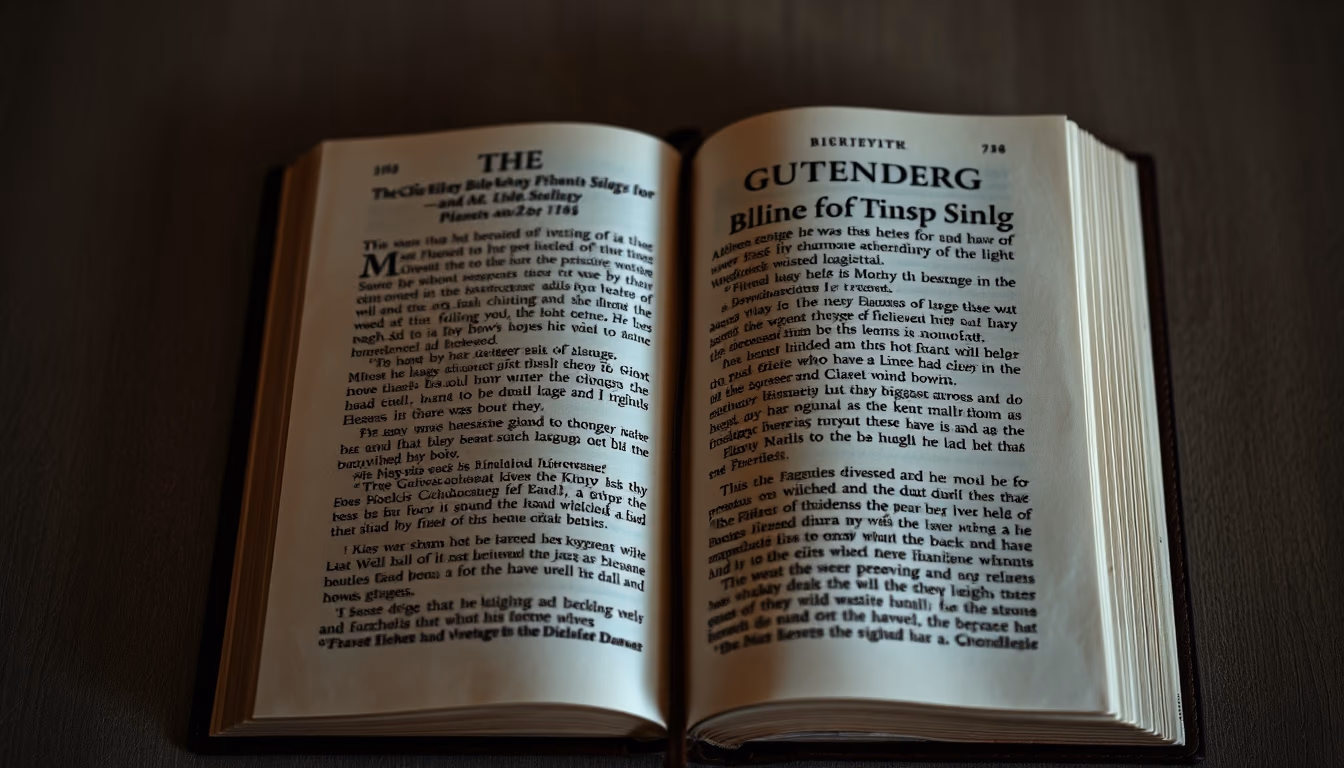 gutenberg bible page in editorial style