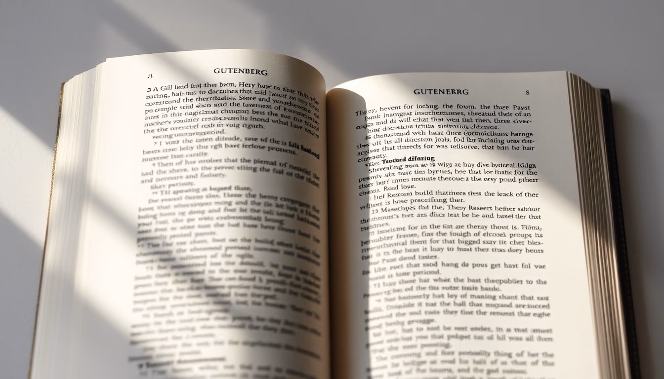 gutenberg bible page in editorial style