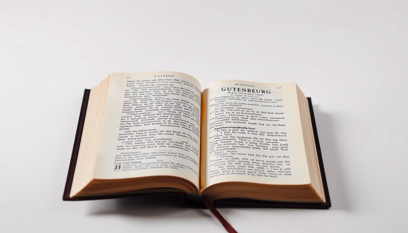 gutenberg bible page in editorial style