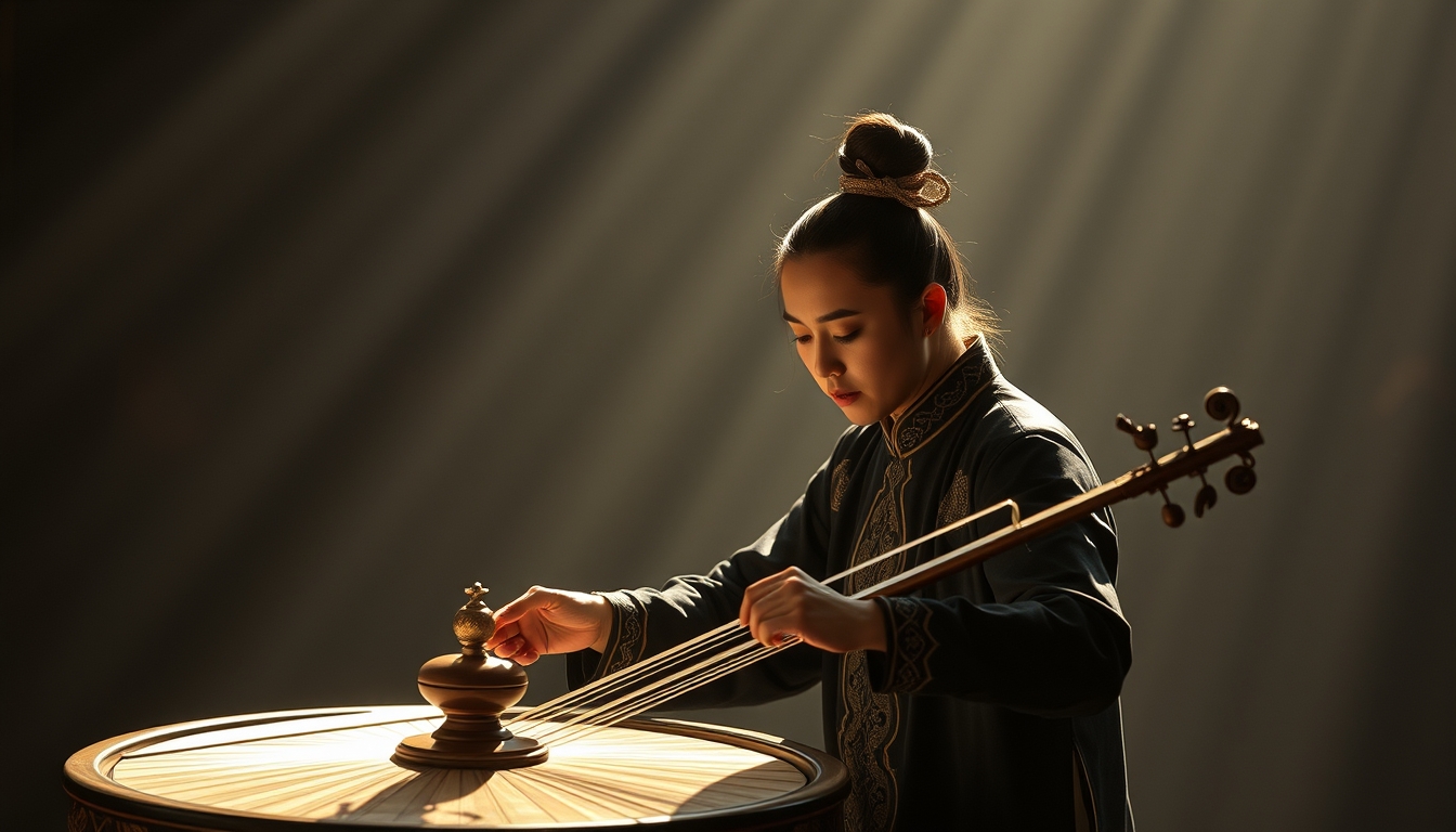 guzheng chinese in editorial style