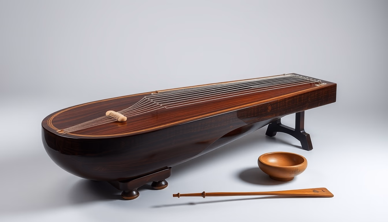Guzheng chinese em estilo editorial