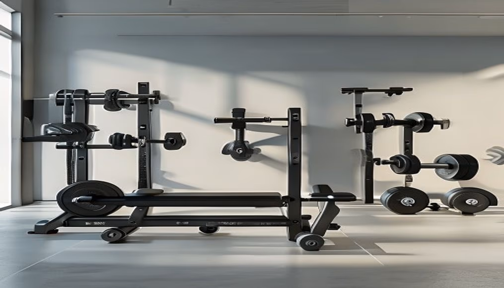 Gym equipment minimalist em estilo editorial