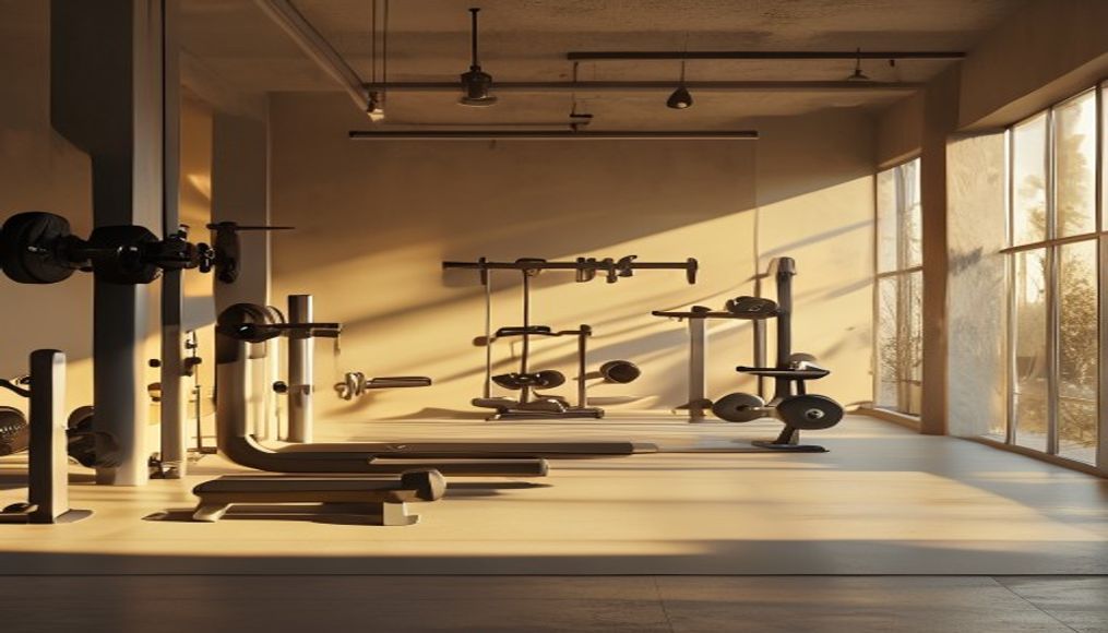 Gym equipment minimalist em estilo editorial