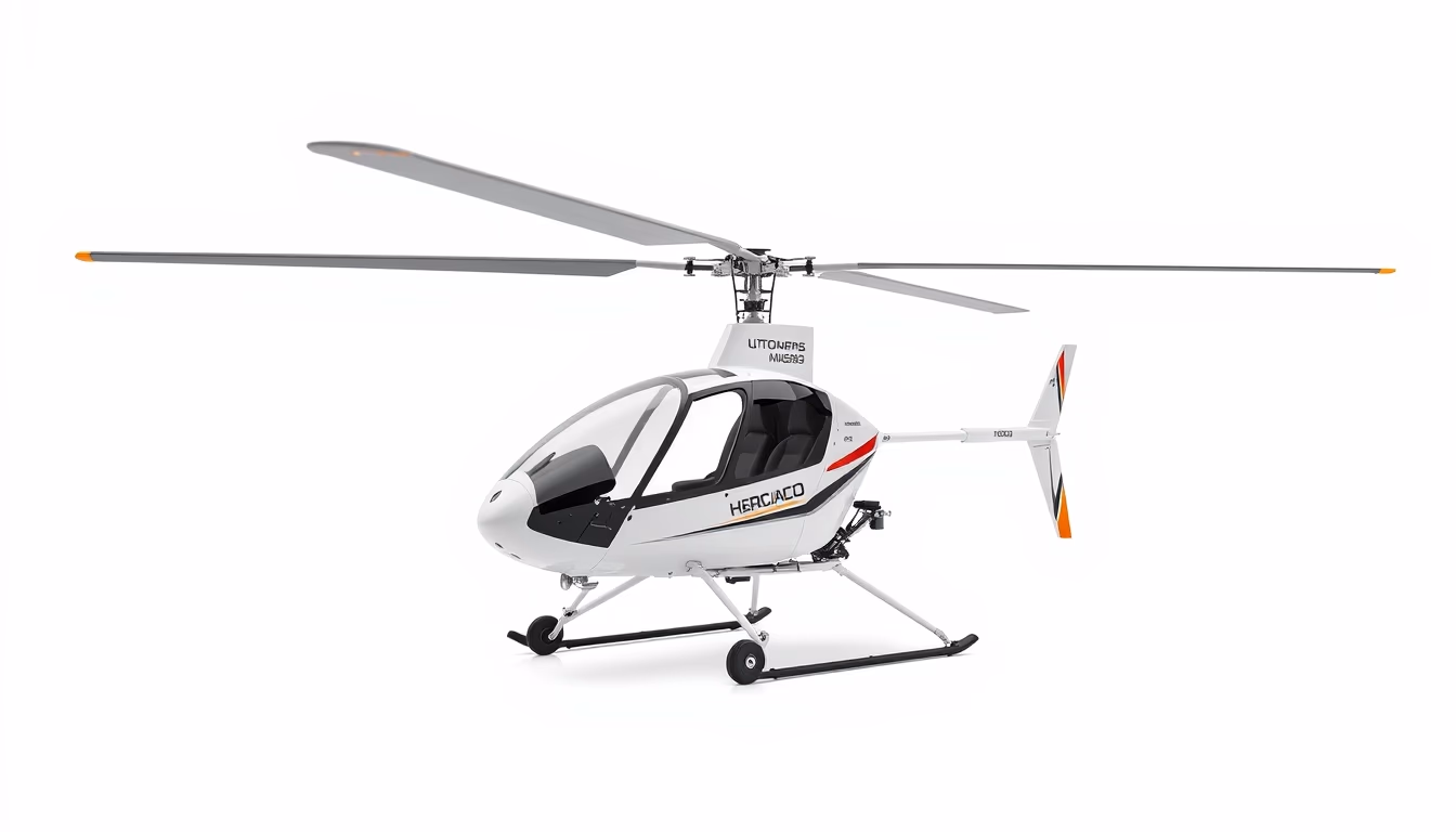 gyrocopter autogyro in editorial style