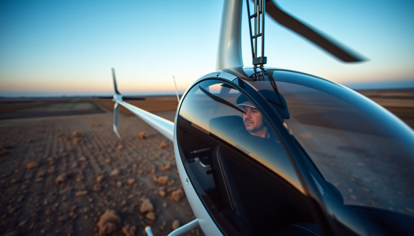 gyrocopter autogyro in editorial style