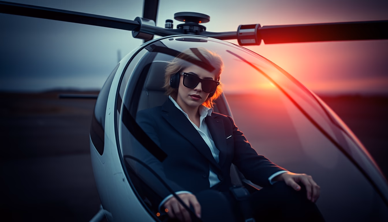 gyrocopter autogyro in editorial style