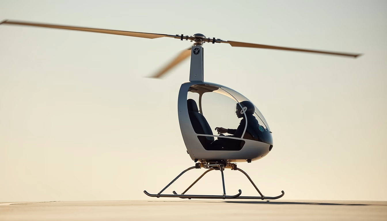 gyrocopter autogyro in editorial style