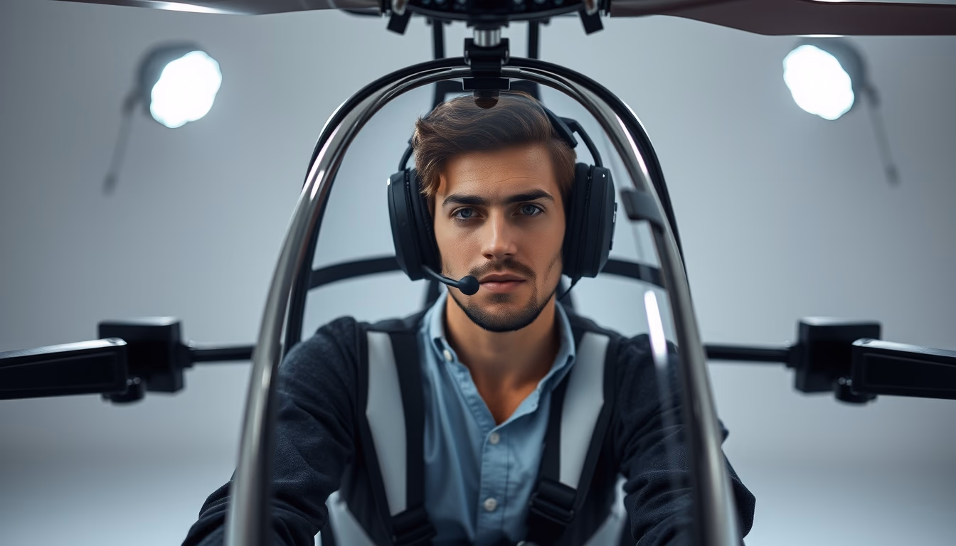 gyrocopter autogyro in editorial style