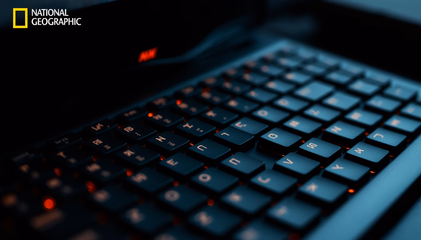 hacker keyboard dark in editorial style