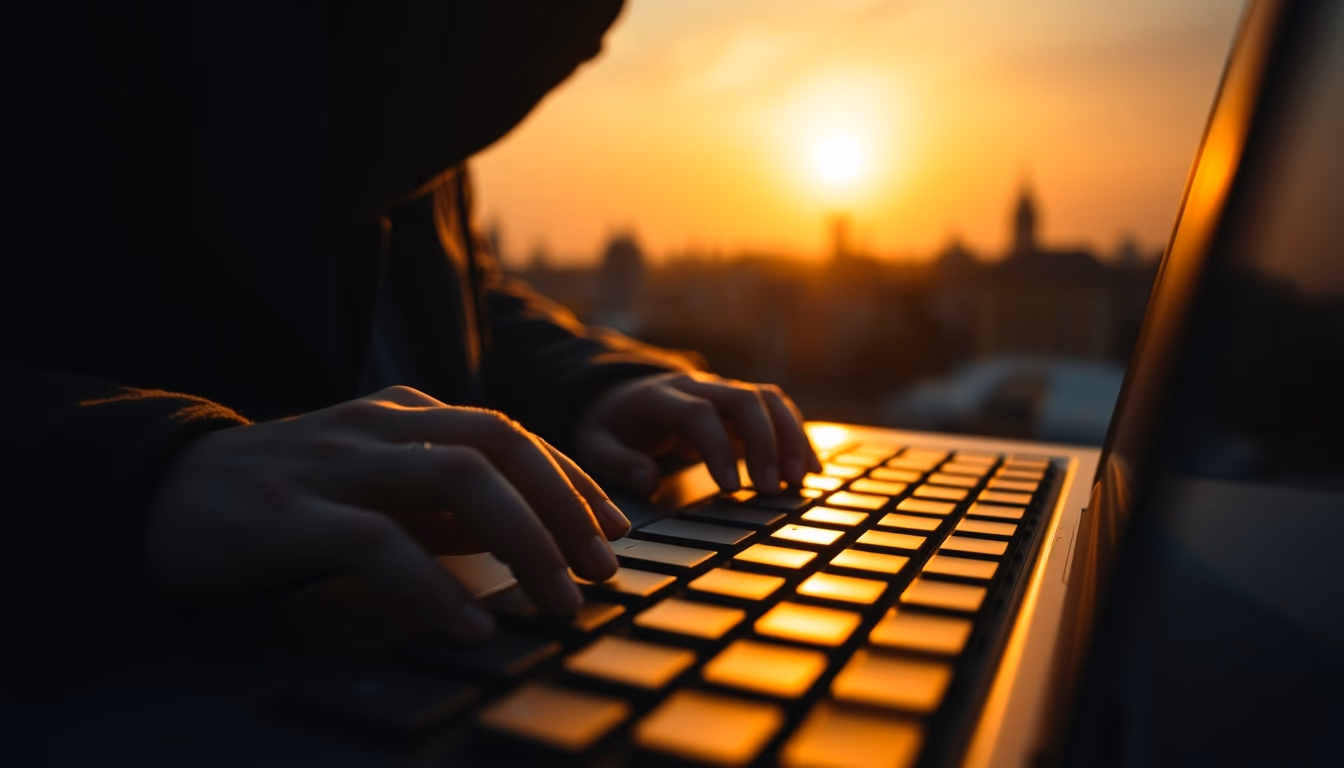 hacker keyboard dark in editorial style