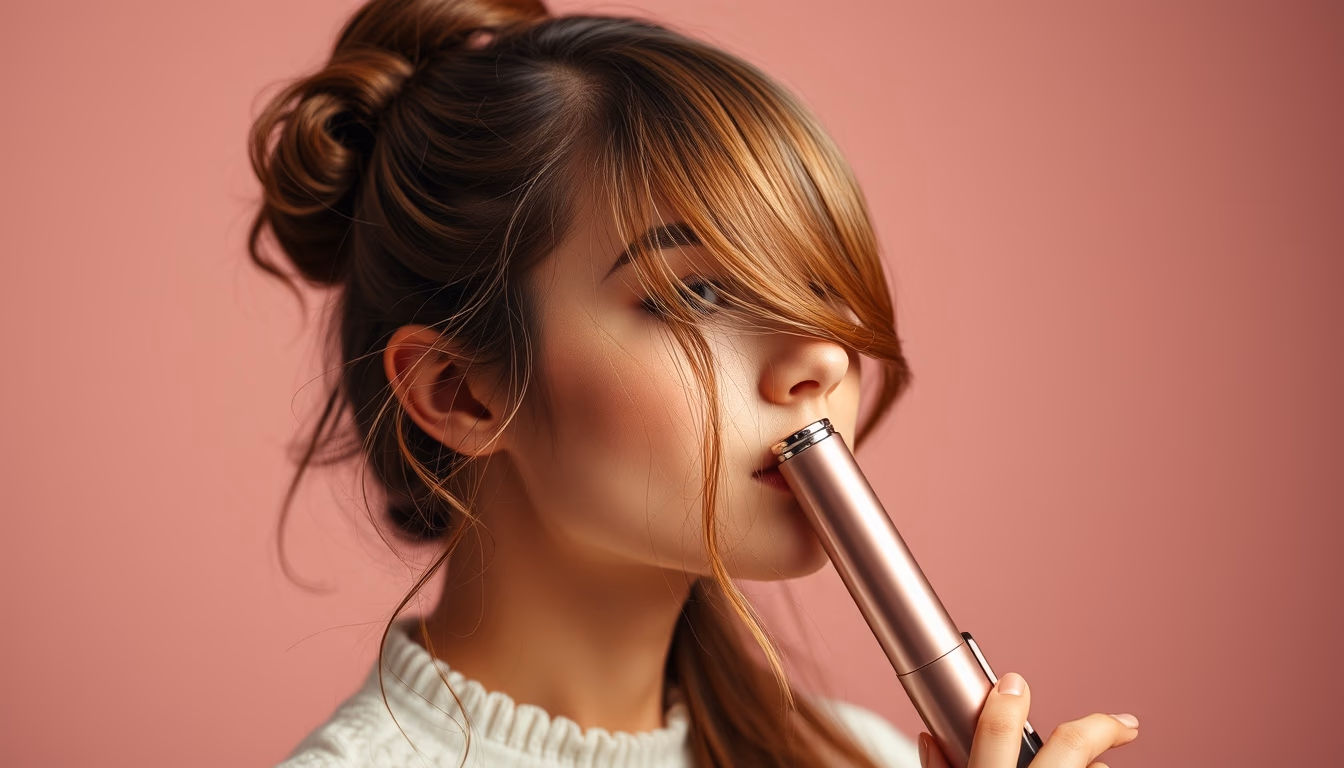 hair styling tools rose gold in editorial style