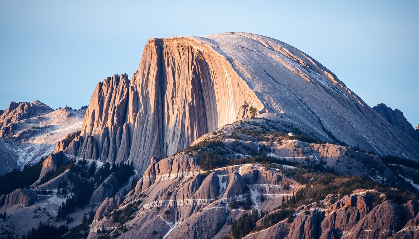 half dome yosemite in editorial style