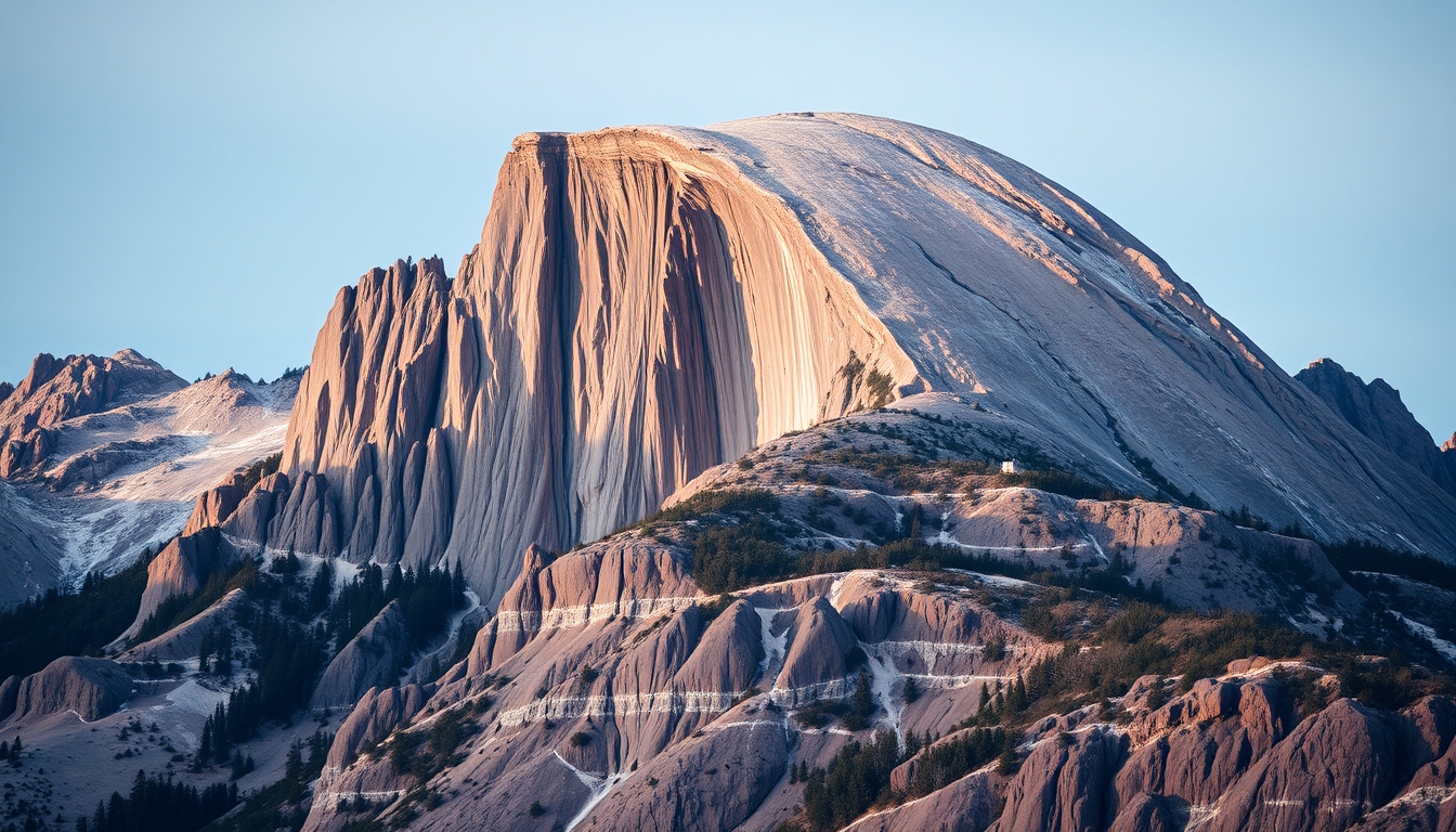 half dome yosemite in editorial style