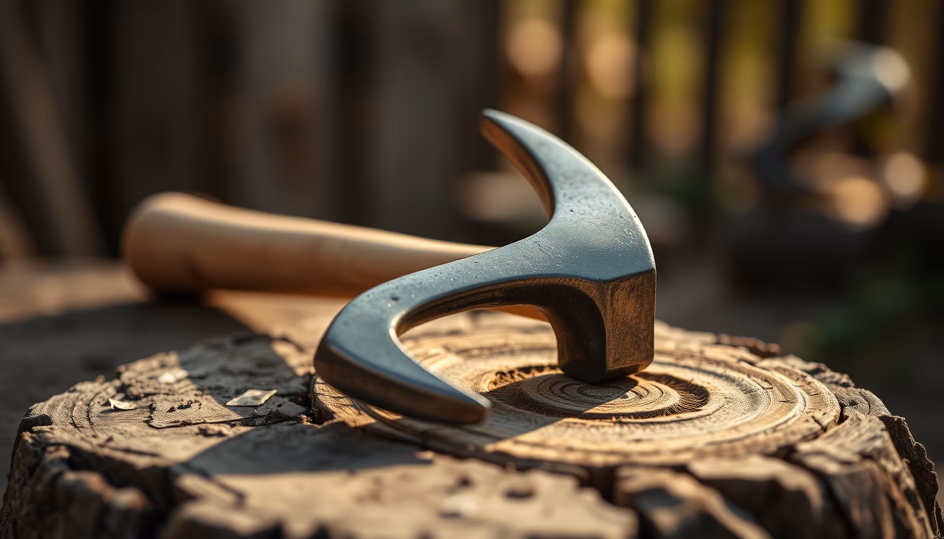 hammer claw on wood in editorial style