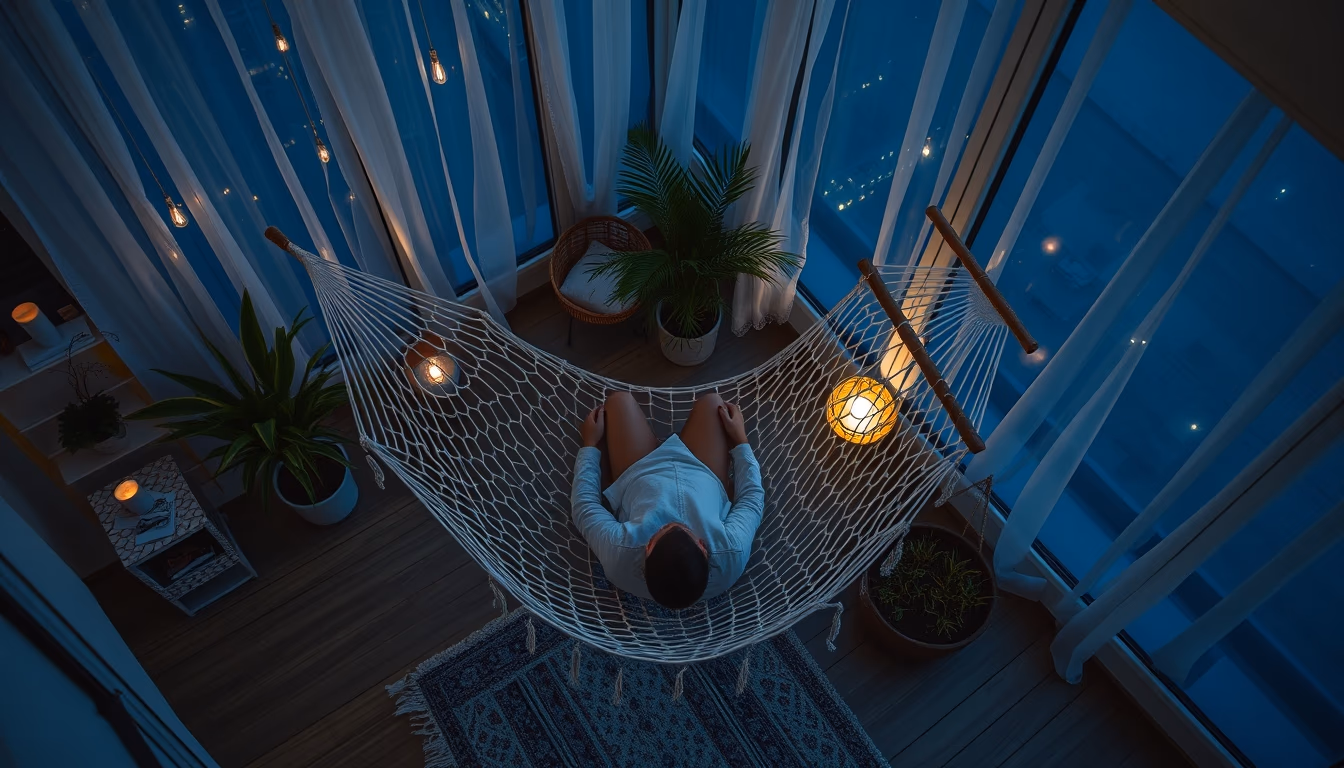hammock indoor cozy in editorial style