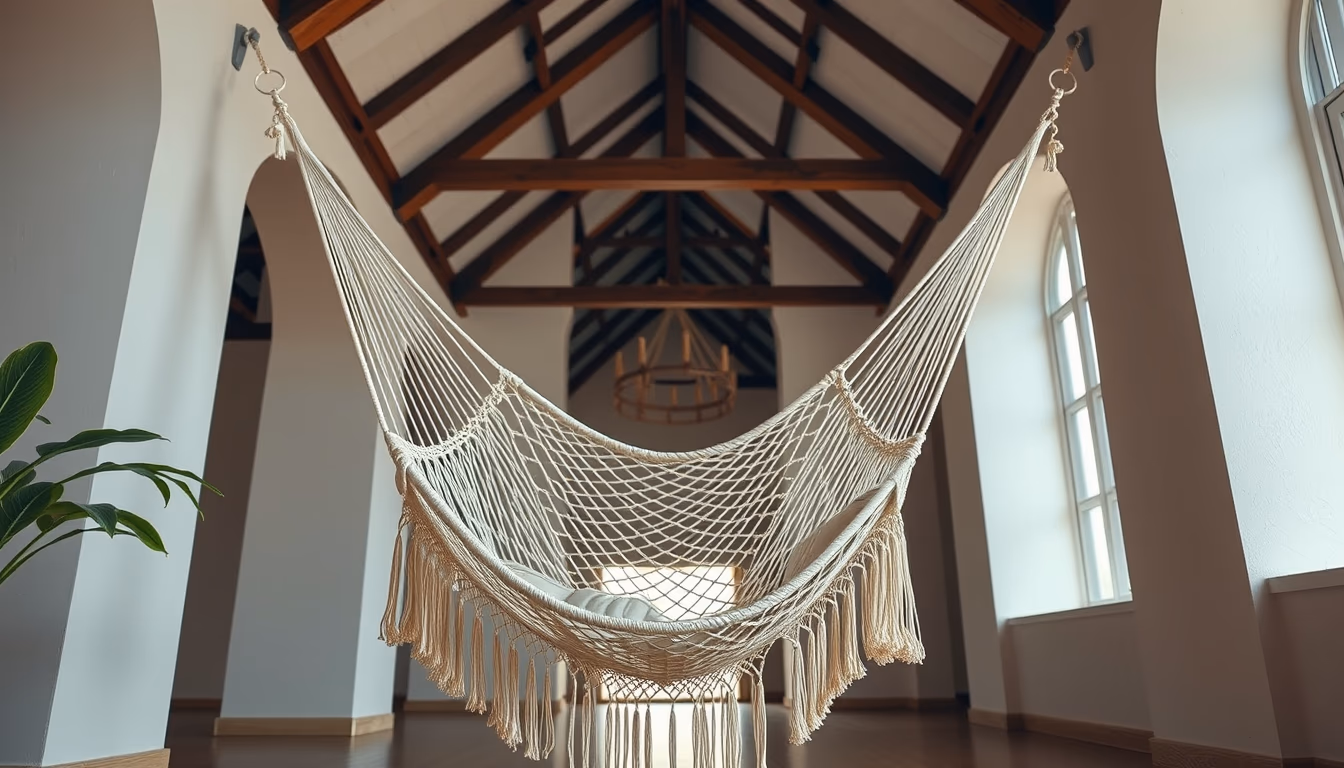 hammock indoor cozy in editorial style