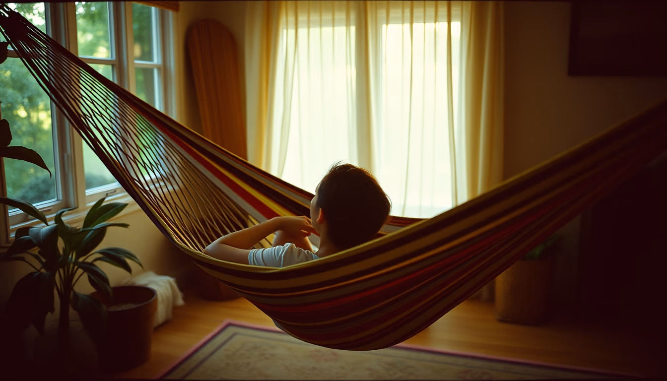 hammock indoor cozy in editorial style