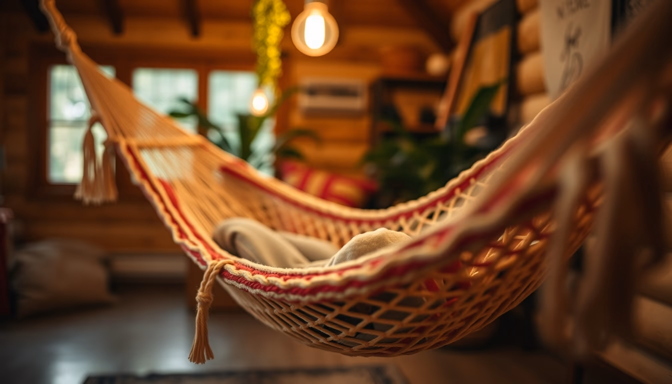 hammock indoor cozy in editorial style