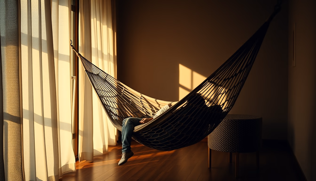 hammock indoor cozy in editorial style