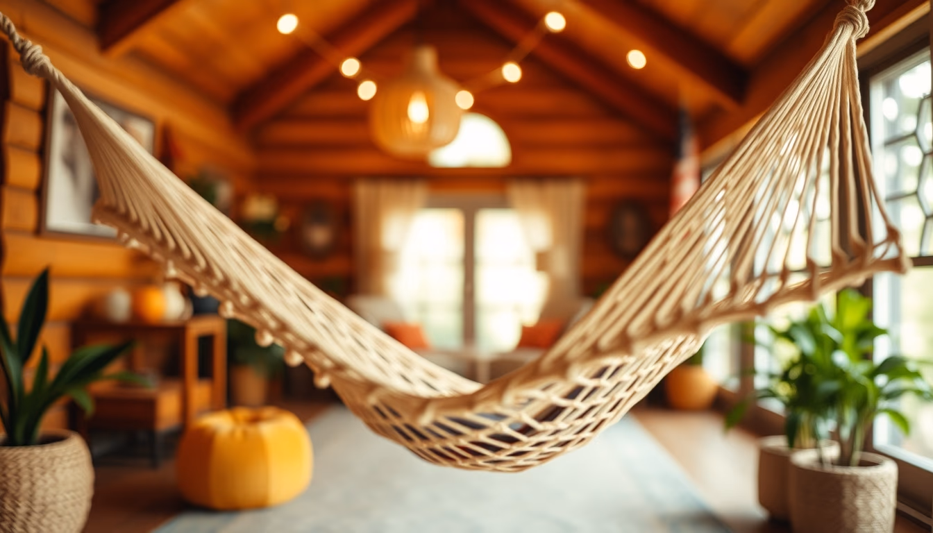 hammock indoor cozy in editorial style