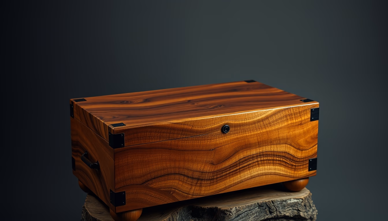 hand carved chest cedar in editorial style