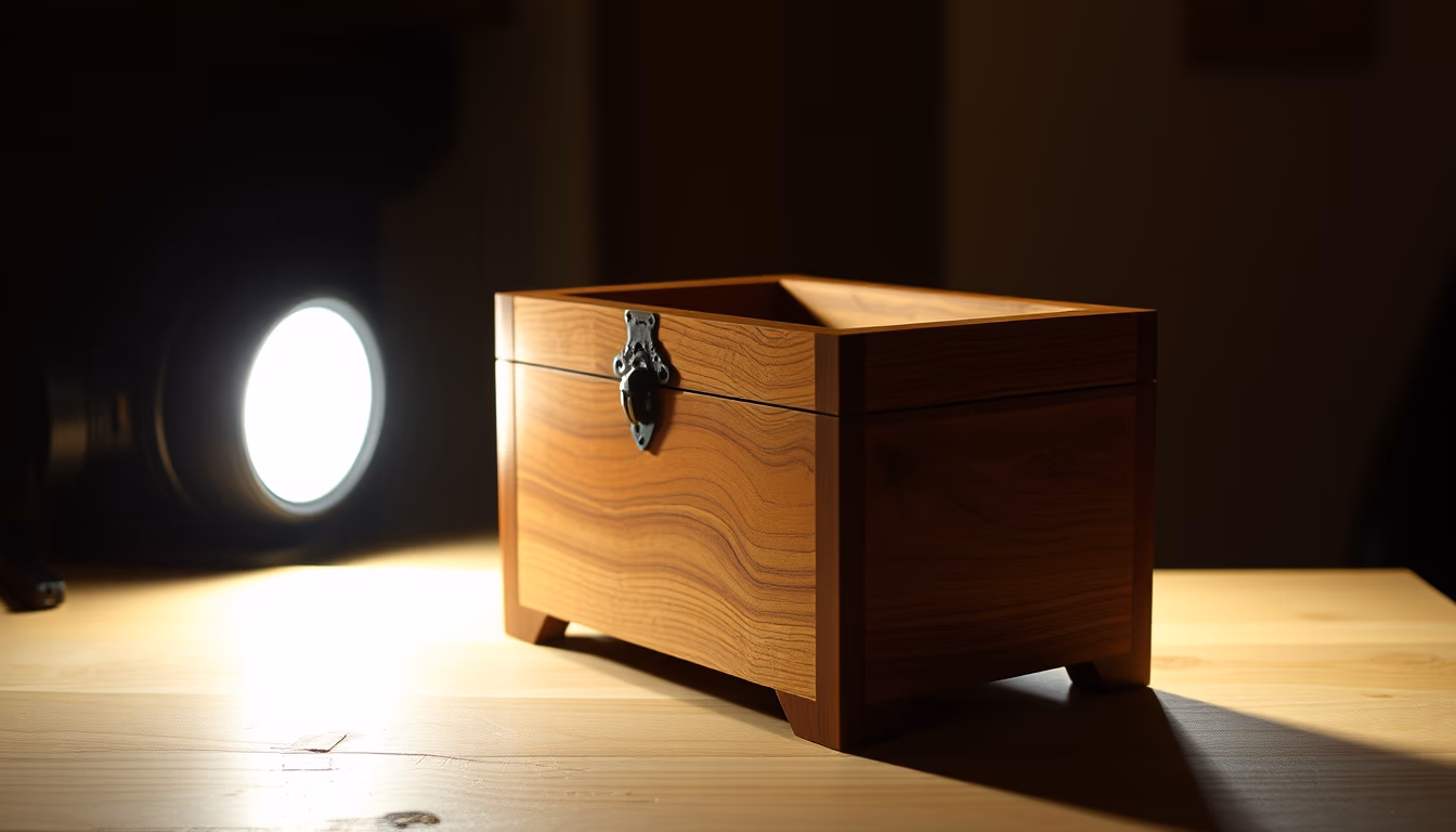 hand carved chest cedar in editorial style