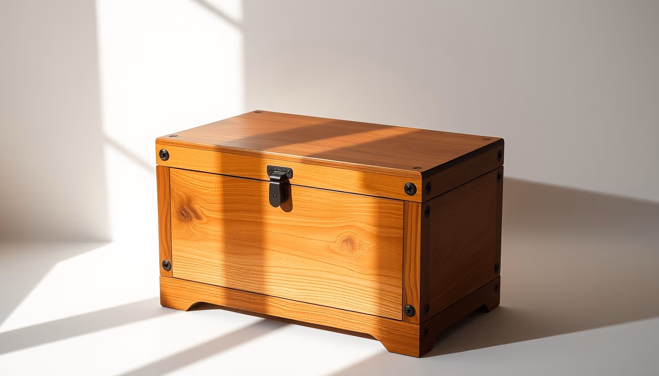 hand carved chest cedar in editorial style