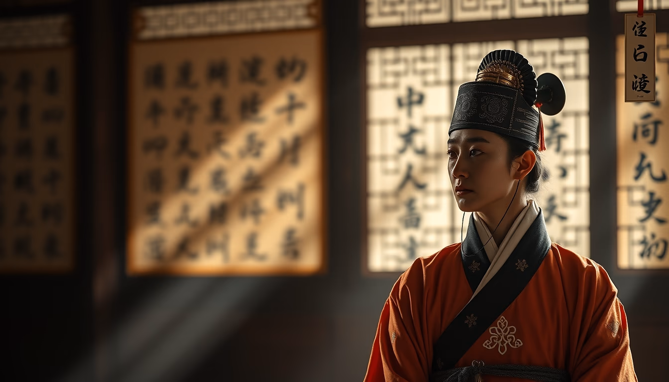 hangul korean ancient in editorial style