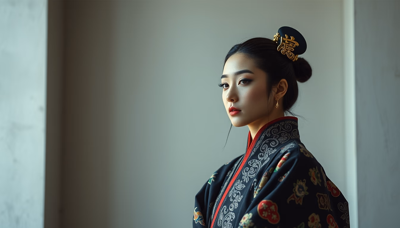 hangul korean ancient in editorial style