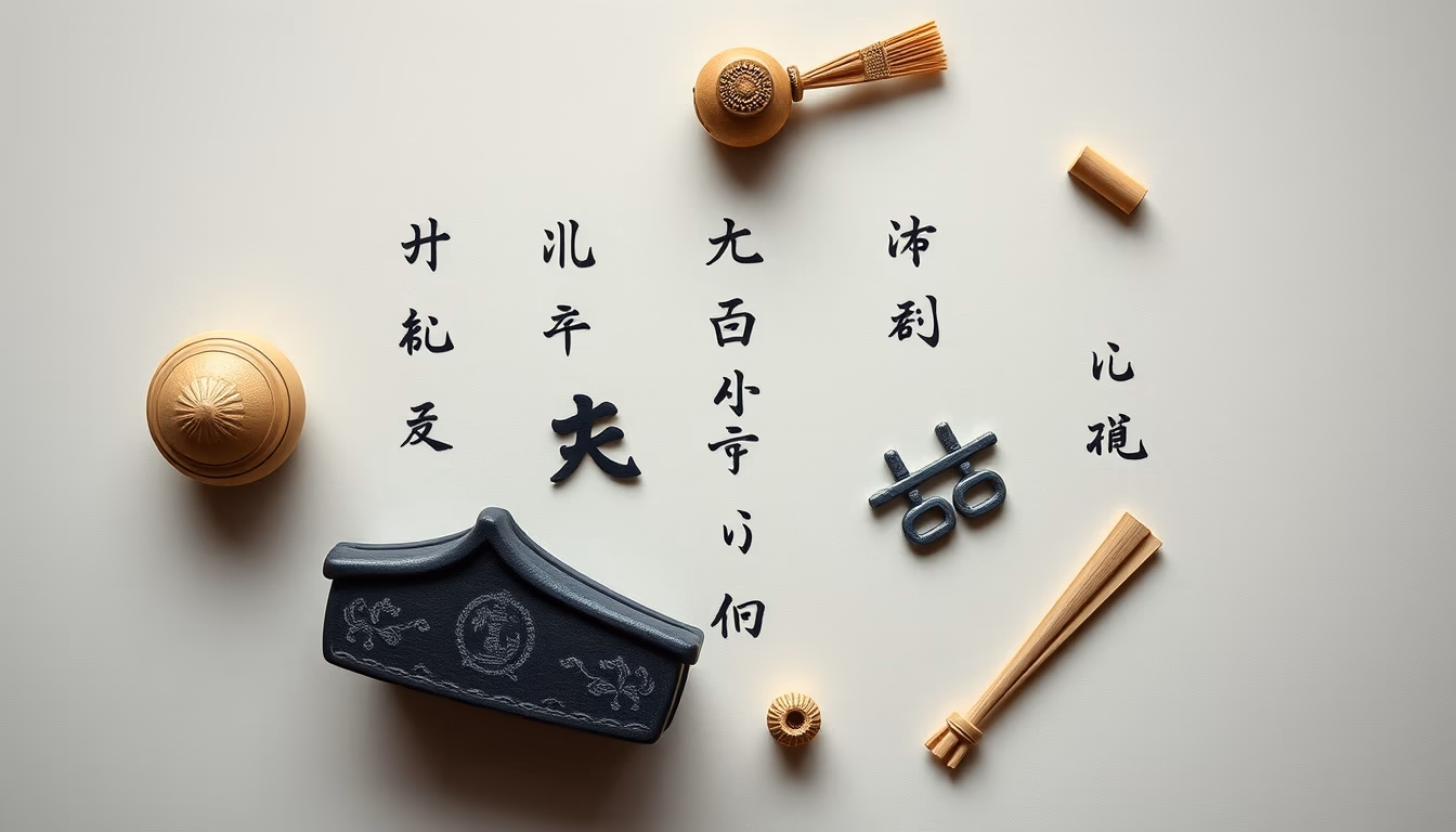 hangul korean ancient in editorial style