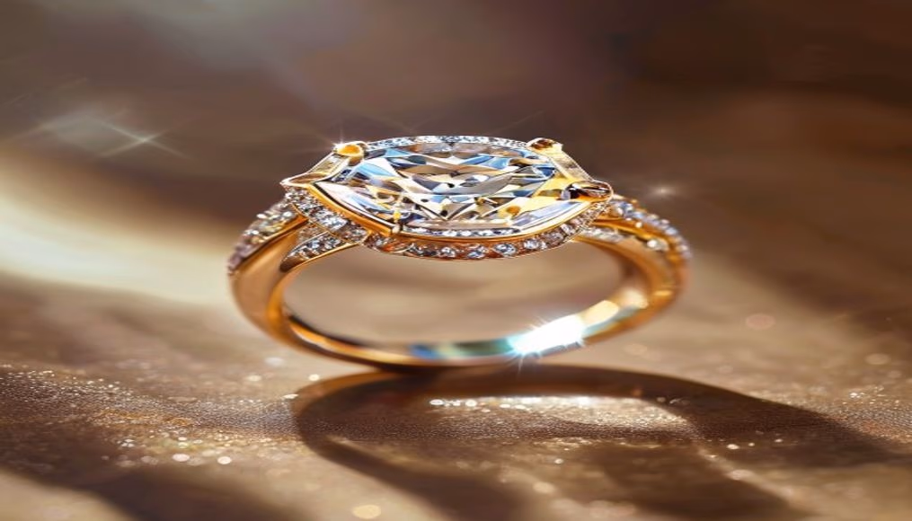 happy diamonds ring chopard floating in luxury editorial photography