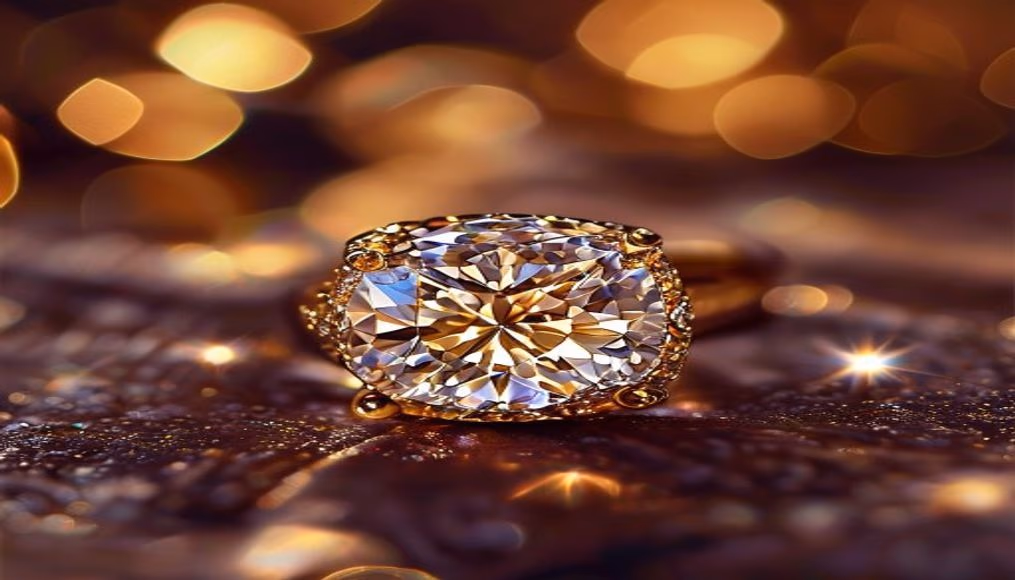 happy diamonds ring chopard floating in luxury editorial photography