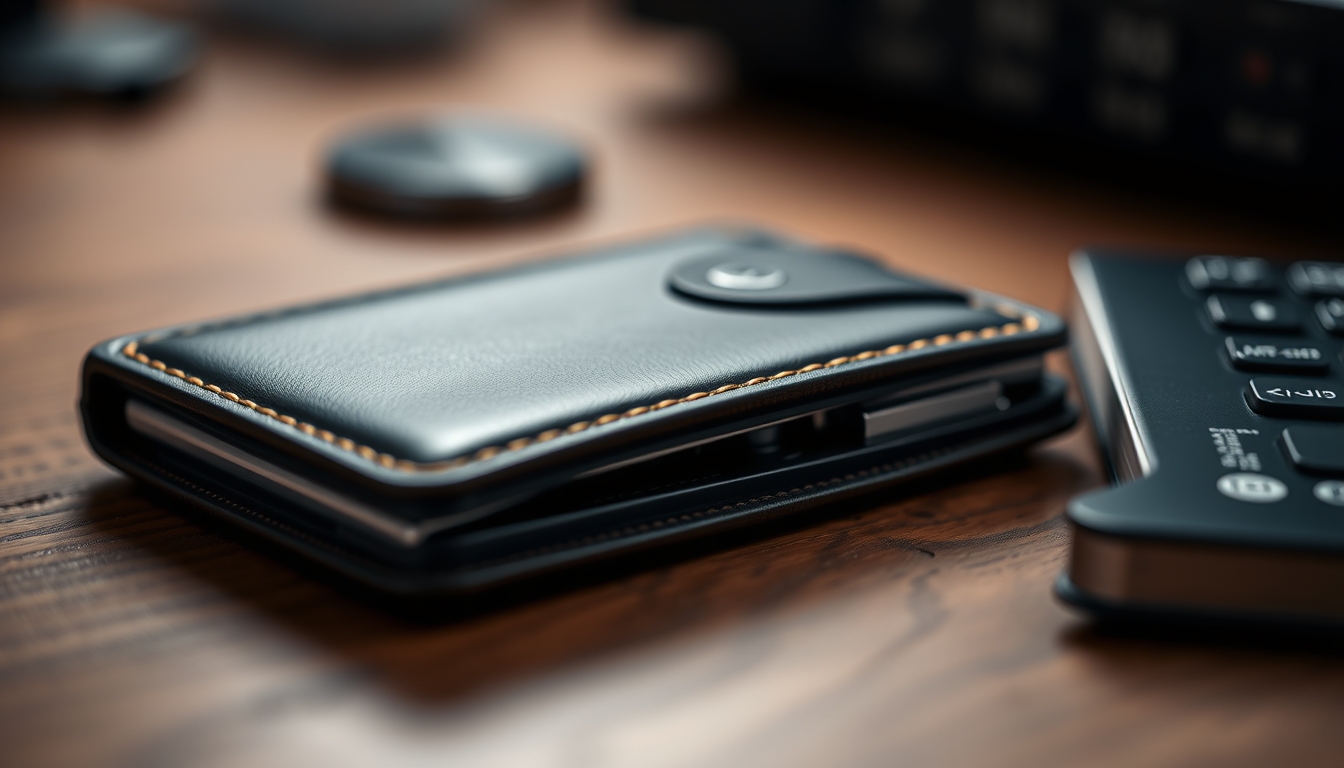 hardware wallet on wooden desk closeup in editorial style
