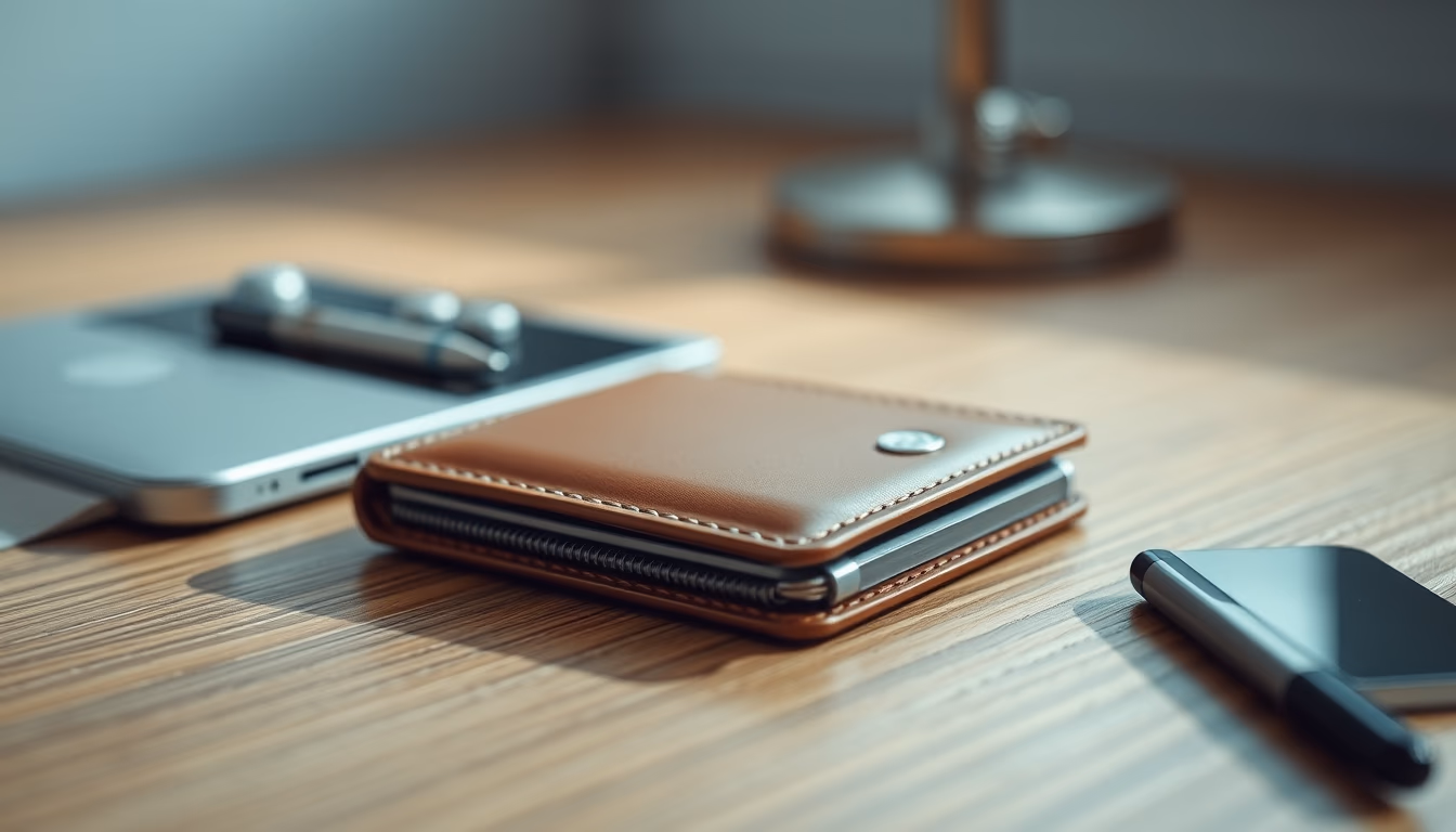 Hardware wallet on wooden desk closeup em estilo editorial