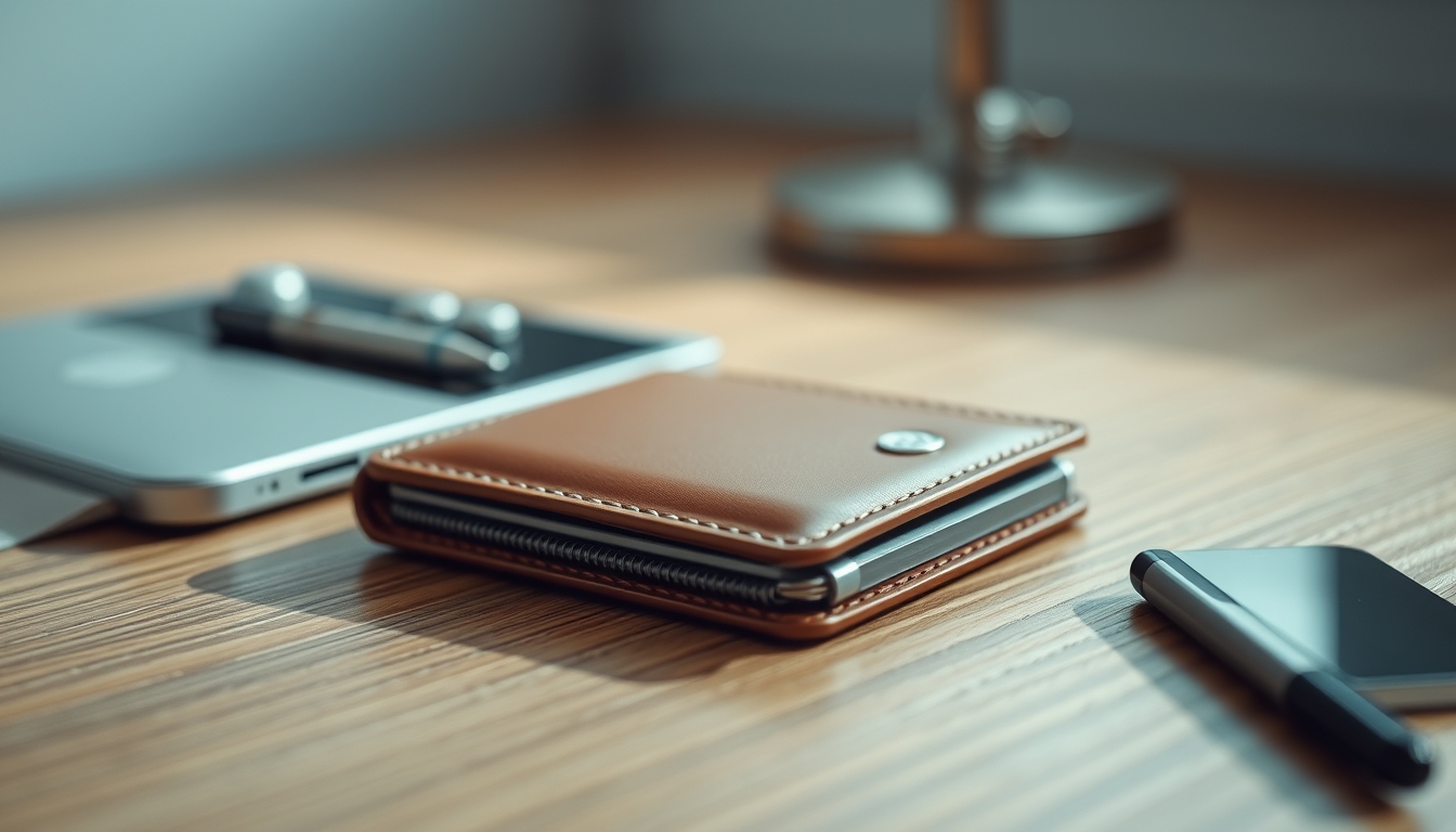 hardware wallet on wooden desk closeup in editorial style