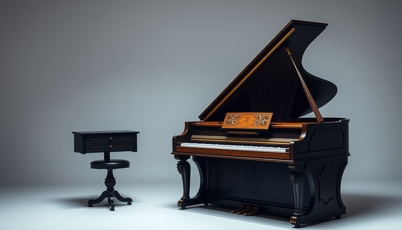 harpsichord baroque in editorial style