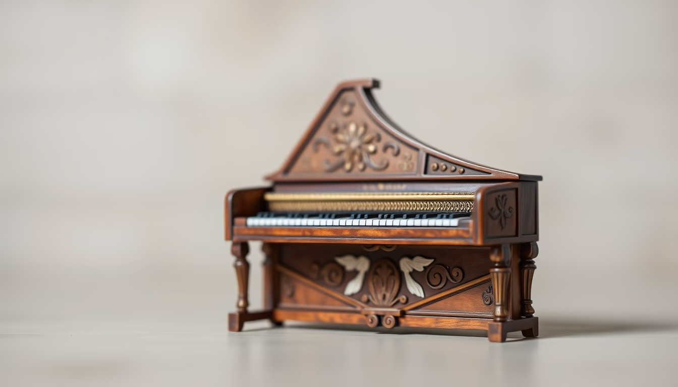 harpsichord baroque in editorial style