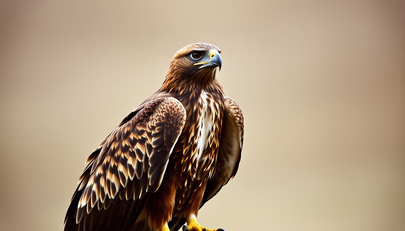harris hawk perched in editorial style