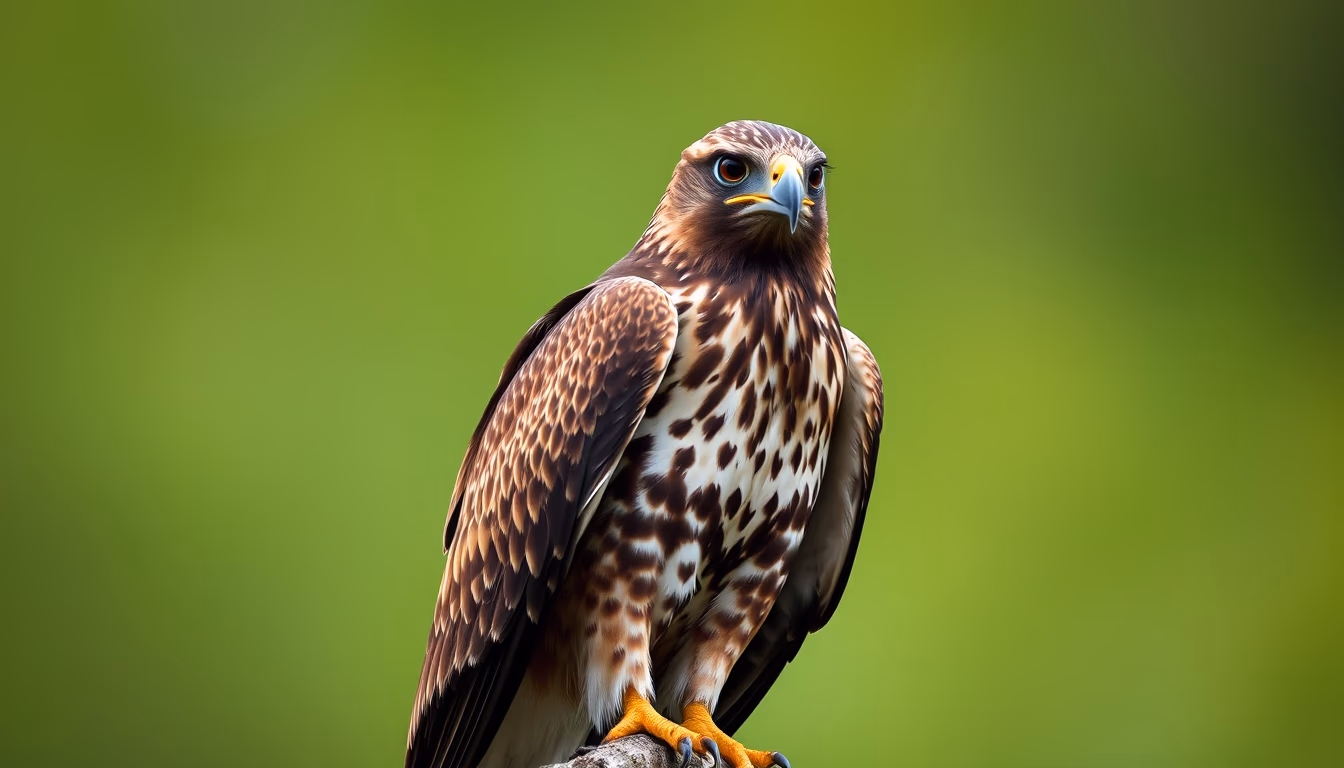 harris hawk perched in editorial style